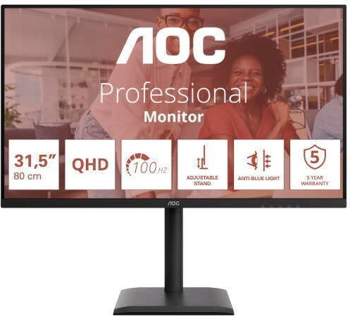 AOC Q32E4U IPS HDR Gaming Monitor 31.5" QHD 2560x1440 με Χρόνο Απόκρισης 4ms GTG - Image 1