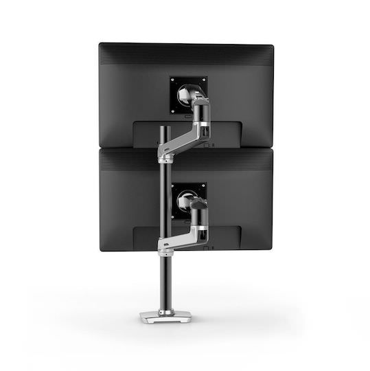 Ergotron LX Dual Stacking Επιτραπέζια Βάση για 2 Οθόνες έως 40" με Βραχίονα Ασημί - Image 1