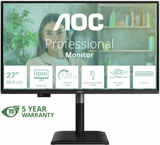 AOC Q27P4U IPS HDR Monitor 27" QHD 2560x1440 με Χρόνο Απόκρισης 4ms GTG - Image 1