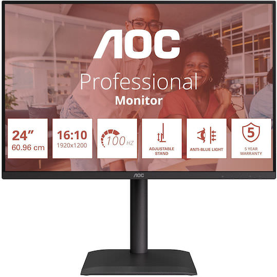 AOC 24E4U IPS HDR Monitor 24" FHD 1920x1200 με Χρόνο Απόκρισης 4ms GTG - Image 1
