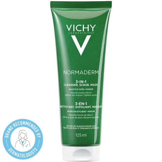 Vichy Normaderm 3 in 1 Μάσκα Ομορφιάς Προσώπου για Απολέπιση Με Άργιλο 125ml - Image 1