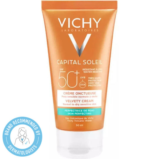 Vichy Capital Soleil Velvety Αδιάβροχη Αντηλιακή Κρέμα Προσώπου SPF50 50ml - Image 1