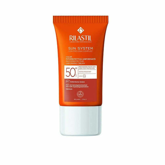 Rilastil Sun System Photoprotective Uniforming Αντηλιακή Κρέμα Προσώπου SPF50 50ml - Image 1