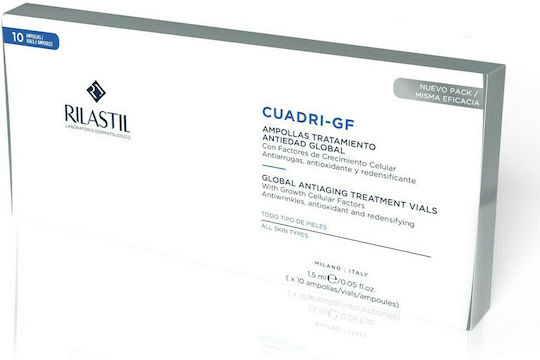 Rilastil Cuadri Gf Ενυδατικό & Αντιγηραντικό Serum Προσώπου με Υαλουρονικό Οξύ για Αποτοξίνωση & Αναζωογόνηση 10x1.5ml - Image 1