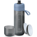 Brita Active Plastic Water Bottle with Mouthpiece and Filter 600ml Blue