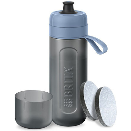Brita Active Plastic Water Bottle with Mouthpiece and Filter 600ml Blue