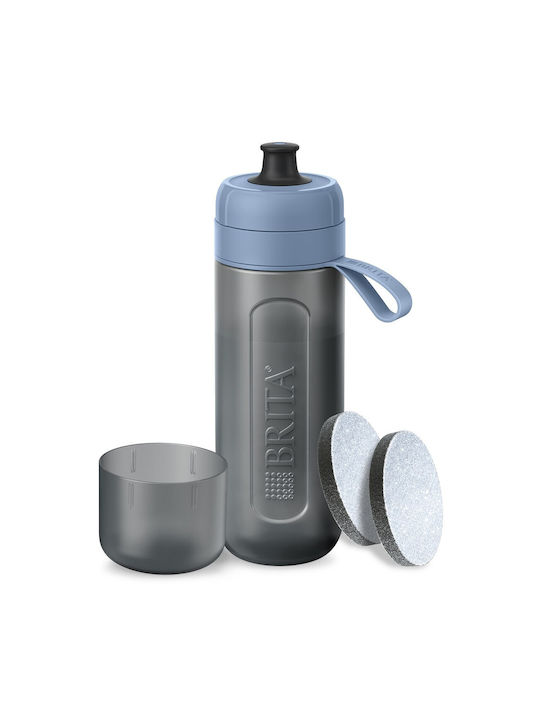 Brita Active Plastic Water Bottle with Mouthpiece and Filter 600ml Blue - Image 1