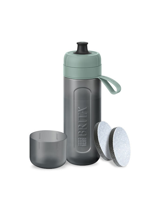 Brita Active Plastic Water Bottle With Mouthpiece And Filter 600ml Green - Image 1