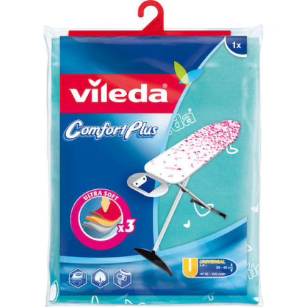 Vileda Comfort Plus Ironing Board Cover Blue 130x40cm