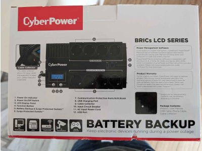 CyberPower BR1000ELCD-FR (French Socket) UPS Line-Interactive 1000VA 600W with 8 Schuko Power Plugs - Image 6