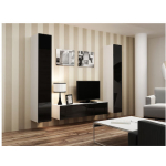 TV Stand Vigo White and Black Gloss M140xD30xH40cm - Image 2