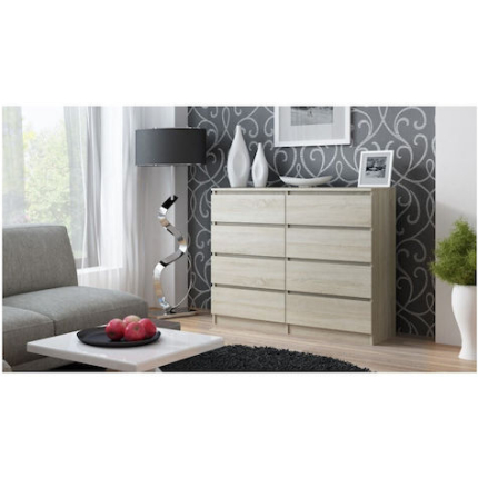Wooden Chest of Drawers with 8 Drawers Sonoma 120x40x97cm