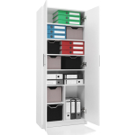 Double Door Wardrobe White 74x35x180cm - Image 4
