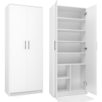 Double Door Wardrobe White 74x35x180cm - Image 3