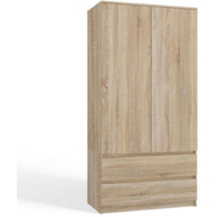 Double Door Wardrobe Malwa Oak 90x50x180cm