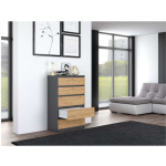 Wooden Chest of Drawers with 5 Drawers Antracyt 70x40x112cm - Image 3