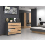 Wooden Chest of Drawers with 8 Drawers ANT/ART 120x40x97cm - Image 6