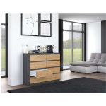 Wooden Chest of Drawers with 8 Drawers ANT/ART 120x40x97cm - Image 3