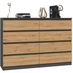 Wooden Chest of Drawers with 8 Drawers ANT/ART 138x40x97cm - Image 6