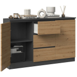 Sideboard Wooden Gray 120x40x97cm - Image 3