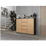 Sideboard Wooden with Drawers Anthracite 120x40x97cm - Image 3