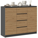 Sideboard Wooden with Drawers Anthracite 120x40x97cm - Image 5