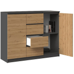 Sideboard Wooden with Drawers Anthracite 120x40x97cm - Image 4
