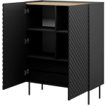 Sideboard Wooden Black 98x45x127cm - Image 4