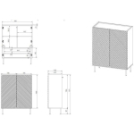 Sideboard Wooden Black 98x45x127cm - Image 3