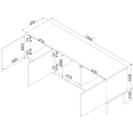 TV Stand Cashmere Matt M150xD40xH55cm - Image 4
