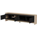 Sideboard Wooden Oak/black 190x38x50cm - Image 4