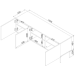 TV Stand Palazzo White Matte M40xD60xH151cm - Image 5