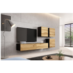 TV Stand Vigo 180 Black Wotan Oak L180xD30xH40cm - Image 5