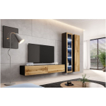 TV Stand Vigo 180 Black Wotan Oak L180xD30xH40cm - Image 6