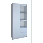 Biel Floor-standing Living Room Display Cabinet made of Particleboard with Glass Bily biel 80x35x180cm - Image 2