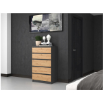 Wooden Chest of Drawers with 5 Drawers Antracyt 70x40x112cm - Image 5