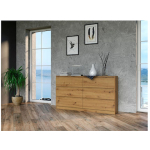 M6 Wooden Chest of Drawers with 6 Drawers Artisan 138x40x77cm - Image 5