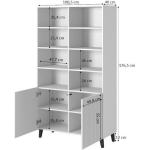 Pafos Floor-standing Living Room Display Cabinet made of Particleboard with Glass White 100x40x176cm - Image 4