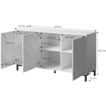 Sideboard Marmo Wooden with Drawers White Matt 150x45x80.5cm - Image 4