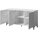 Sideboard Marmo Wooden with Drawers White Matt 150x45x80.5cm - Image 3
