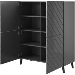 Abeto Wooden Sideboard Gray 100.5x40x121.5cm - Image 3