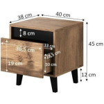 Bedside Tables Wooden Brown 2 Pieces 40x38x45cm - Image 4