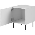 Bedside Tables Hole Wooden White / Black 2 Pieces 44x40.5x53.5cm - Image 3