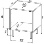 Bedside Tables Hole Wooden White / Black 2 Pieces 44x40.5x53.5cm - Image 4