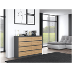 Wooden Chest of Drawers with 8 Drawers ANT/ART 138x40x97cm - Image 3