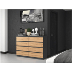 Wooden Chest of Drawers with 8 Drawers ANT/ART 138x40x97cm - Image 4