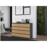 Wooden Chest of Drawers with 8 Drawers ANT/ART 138x40x97cm - Image 5