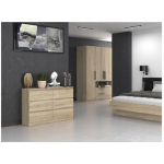 M6 Wooden Chest of Drawers with 6 Drawers Sonoma Oak 70x40x77cm - Image 5
