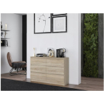 M6 Wooden Chest of Drawers with 6 Drawers Sonoma Oak 70x40x77cm - Image 7