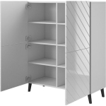 Abeto Floor-standing Living Room Display Cabinet made of Particleboard White 100.5x40x121.5cm - Image 3